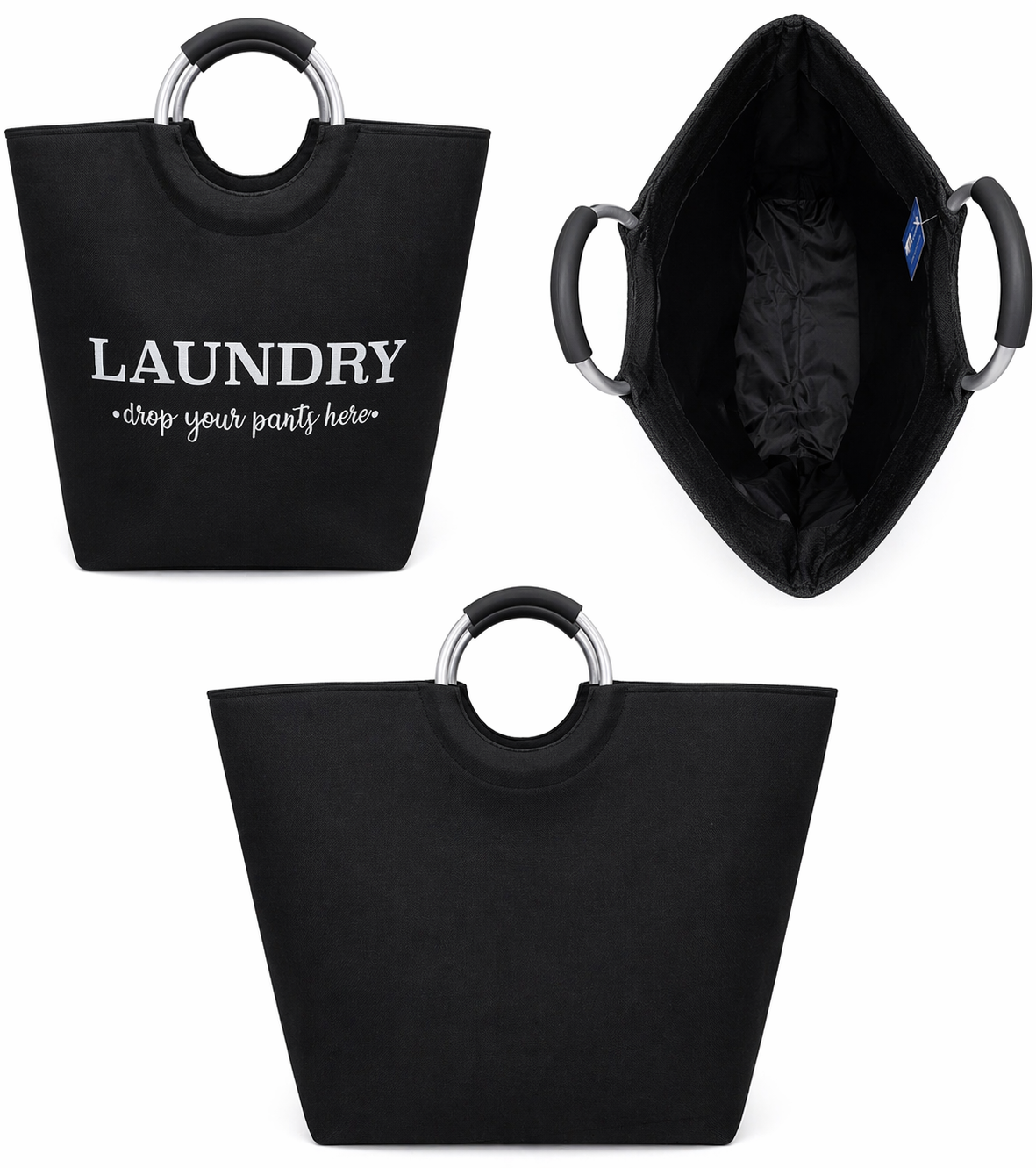 Canvas Laundry Hamper Black