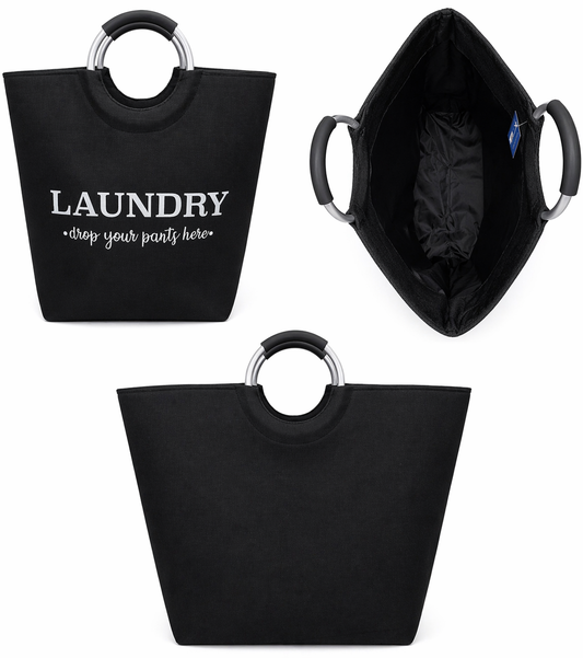 Canvas Laundry Hamper Black