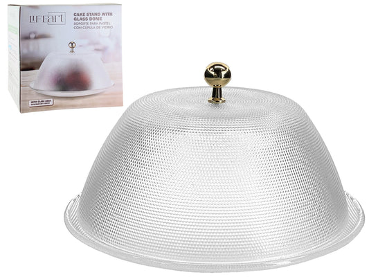 Cake Stand with Glass Dome Set
