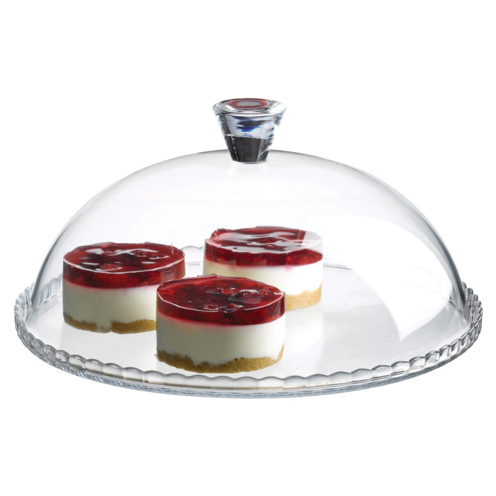 Pasabahce Patisserie Glass Serving Plate with Dome Lid
