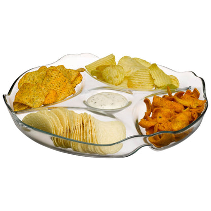 Patisserie Glass Divided Dish Plate