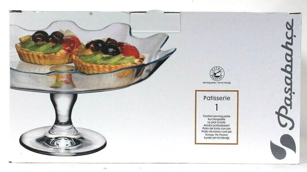 Patisserie Glass Footed Serving Plate
