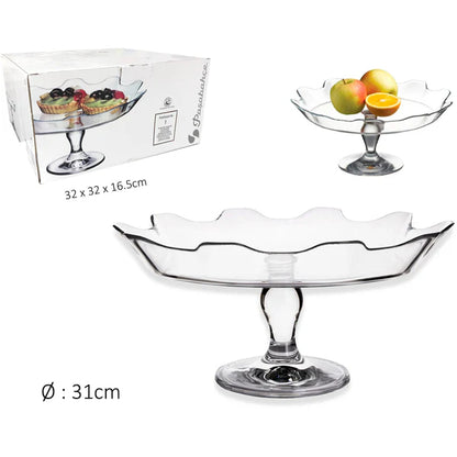 Patisserie Glass Footed Serving Plate