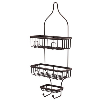 Shower Caddy with Soap Dish & Hooks Bronze