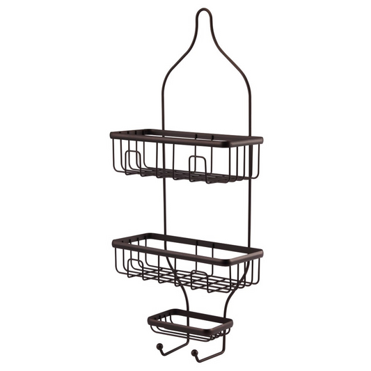 Shower Caddy with Soap Dish & Hooks Bronze