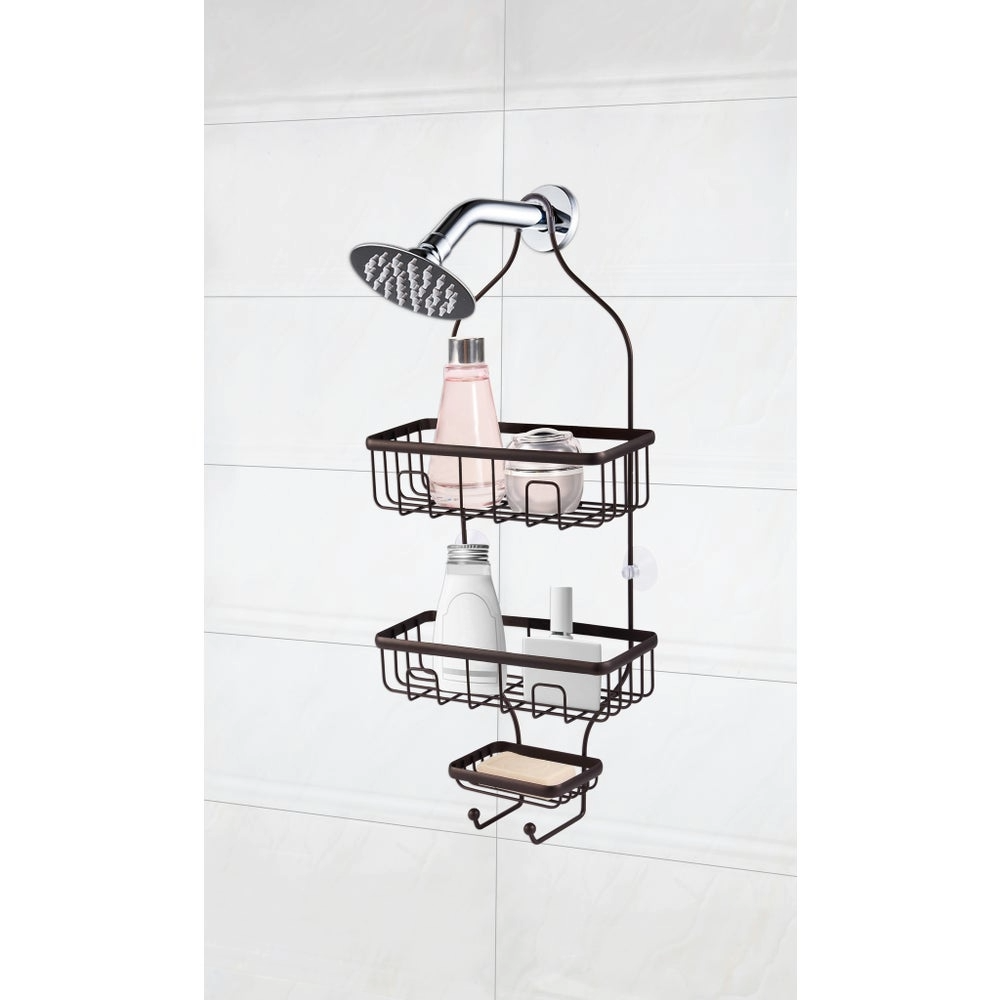 Shower Caddy with Soap Dish & Hooks Bronze