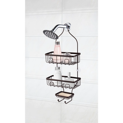 Shower Caddy with Soap Dish & Hooks Bronze