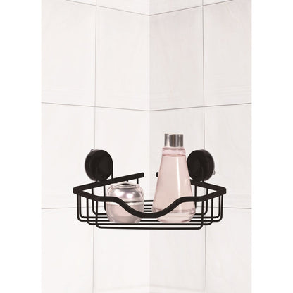 Shower Caddy Cor/Shelf Turn/Lock Matt/Blk