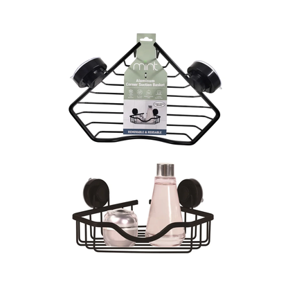Shower Caddy Cor/Shelf Turn/Lock Matt/Blk