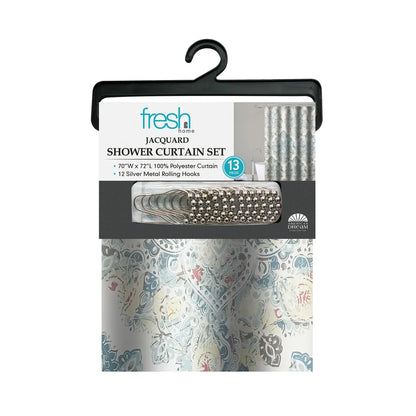 Jacquard Shower Curtain Set 13pc