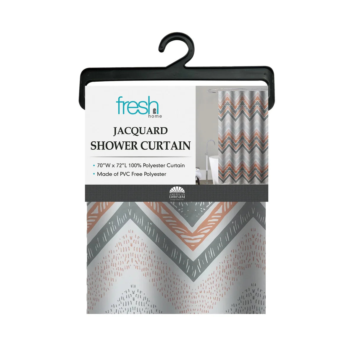 Shower Curtain wChevron Design