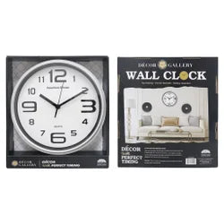 Wall Clock Rd 10in 2Asst Cols