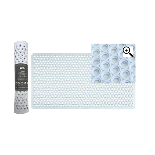 Bath Mat Circle Design 29x16in Wht