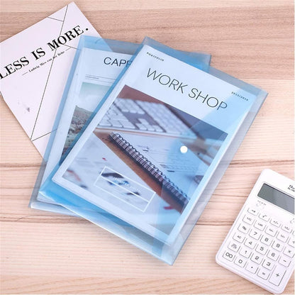 Trans File Folder w/Snap Button Asst