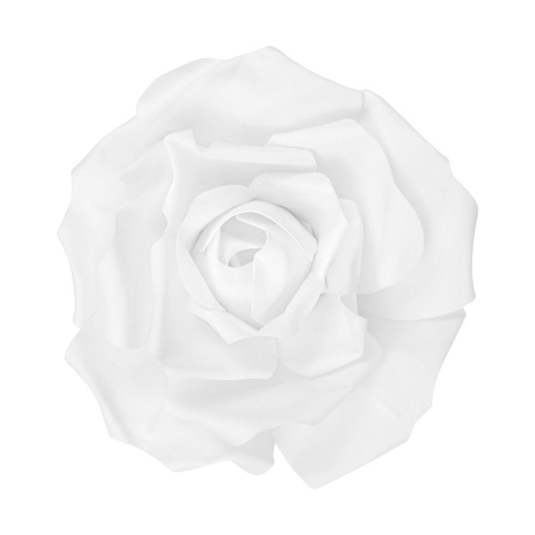 HB Foam Rose On Stem Wht 30cm