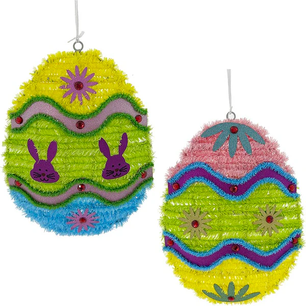 Tinsel Egg 12.5in x 9.25in