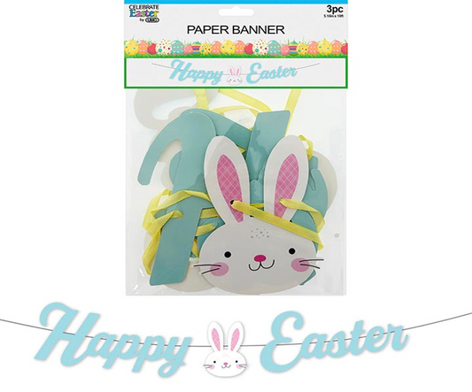 Paper Banner Easter 3pc 5.11in 10ft