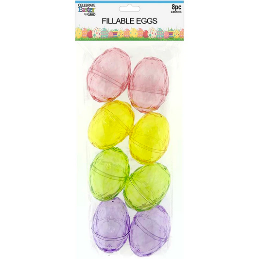 Diamond Eggs Clear 8ct 6cm