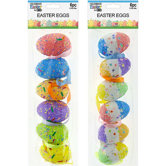 Easter Foam Egg 6pc Set 2Asst