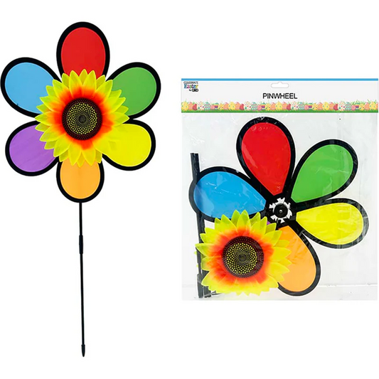 Easter Sunflower Pinwheel Black Edge