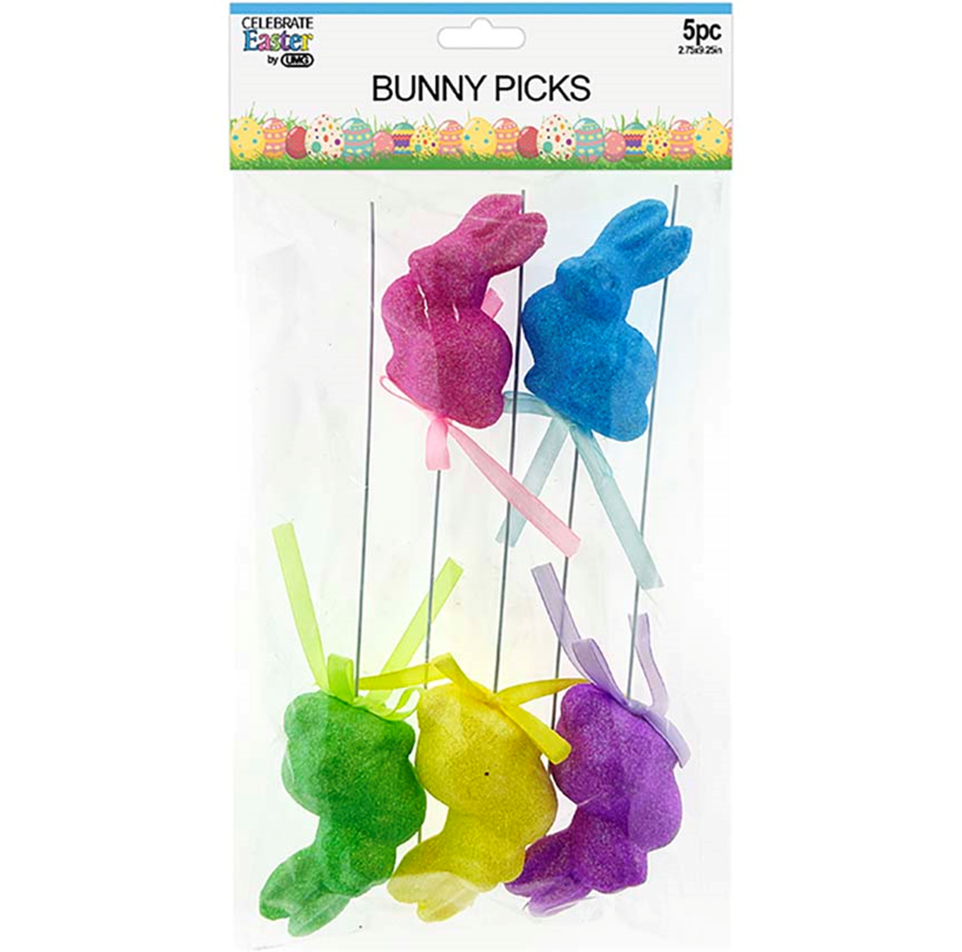 Easter Bunny Glitter 5pc 7cm