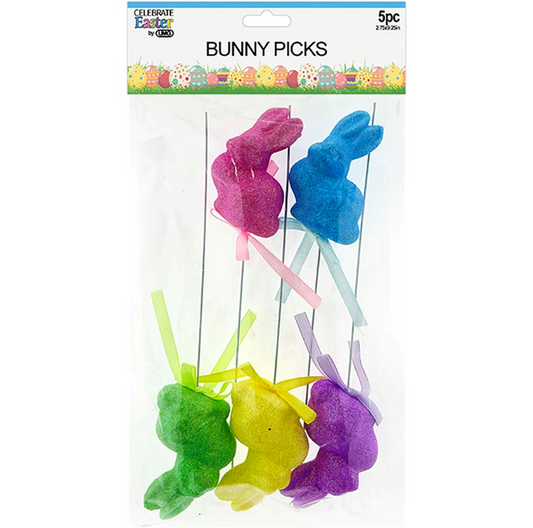 Easter Bunny Glitter 5pc 7cm