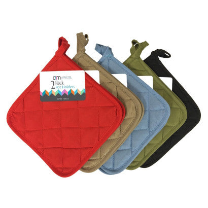Pot Holders 2pk Asst Colours