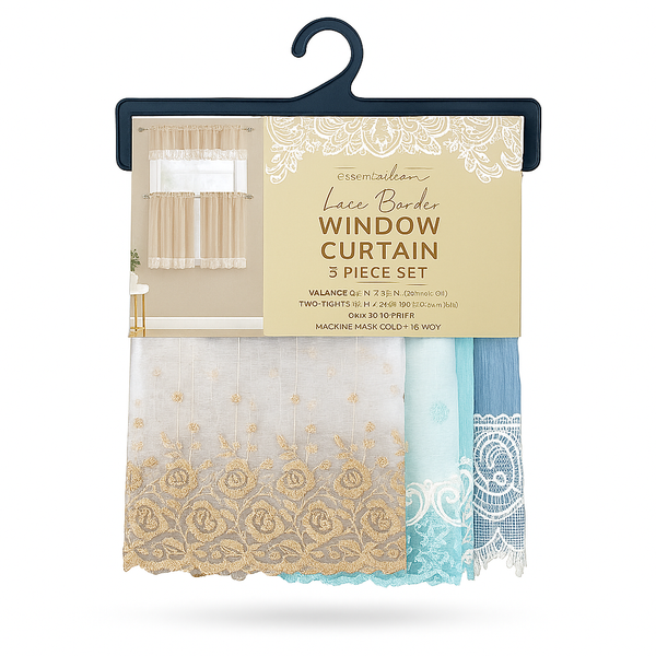 Kitchen Curtain 3pc Set Polyester – Excellent Stores