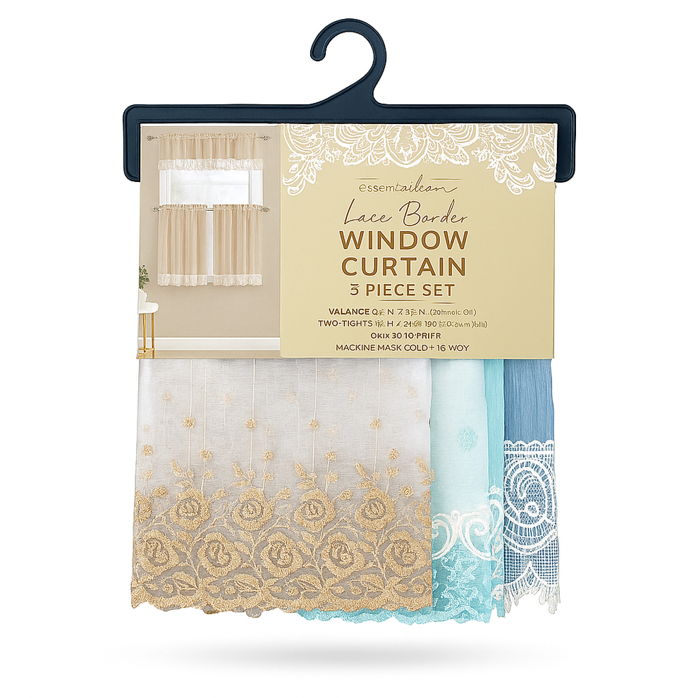 Kitchen Curtain 3pc Set Polyester – Excellent Stores