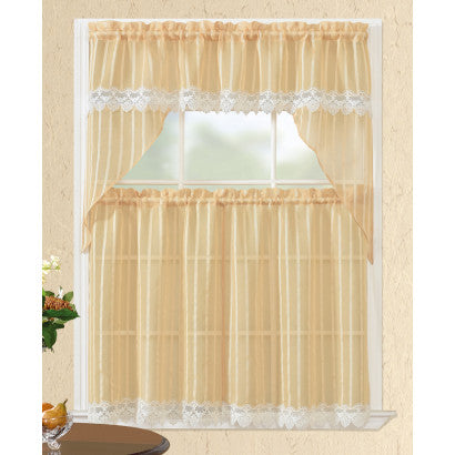 Kitchen Curtain Set  3pc Set Asst