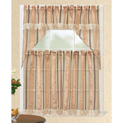 Kitchen Curtain Set  3pc Set Asst