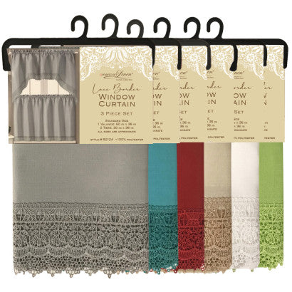 Kitchen Curtain 3pc Set Beige