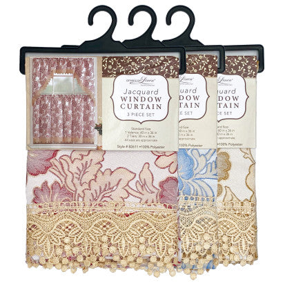 Window Curtain Jacquard 3pc Set