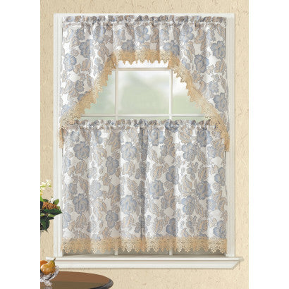 Window Curtain Jacquard 3pc Set