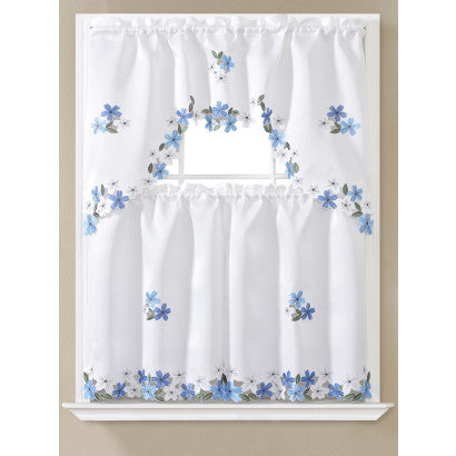 Kitchen Curtain Floral 3pc Set Asst