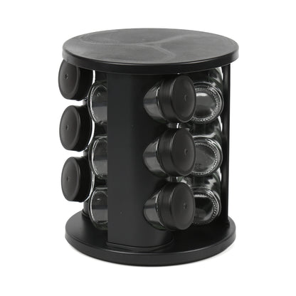 Spice Rack Revolving 12pc Black
