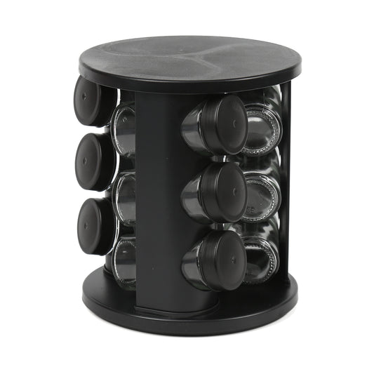 Spice Rack Revolving 12pc Black