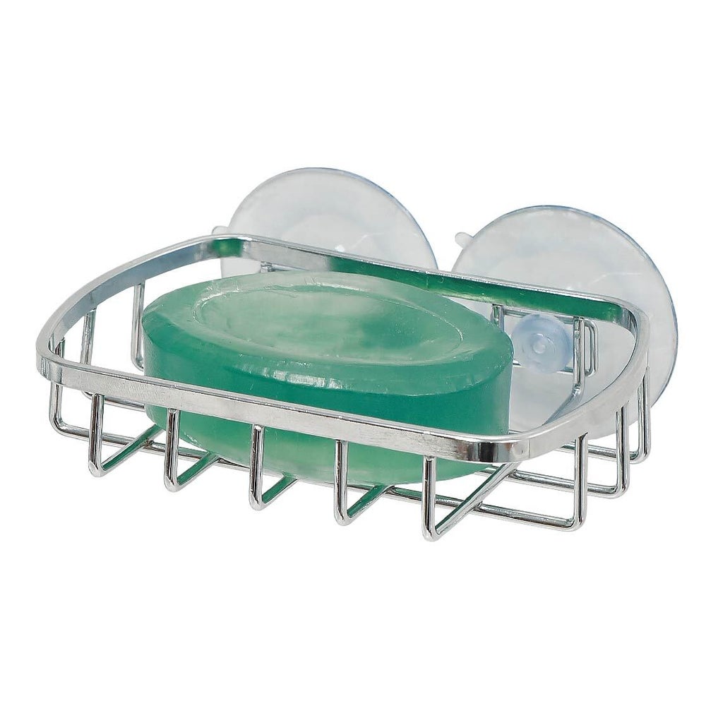 Bar Soap Dish Holder w/Suction Chrome