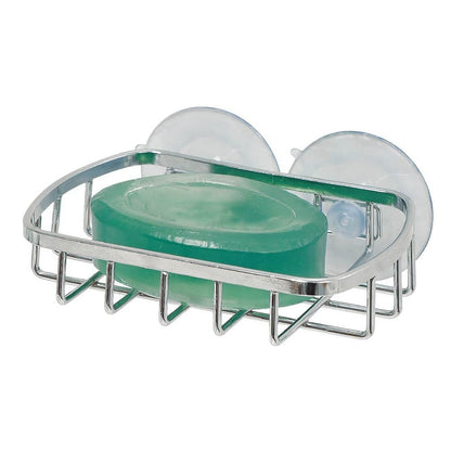 Bar Soap Dish Holder w/Suction Chrome