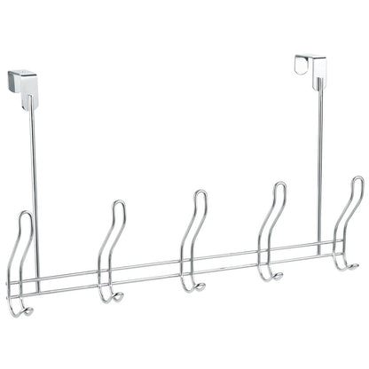 Over the Door 10 Hook Rack Chrome