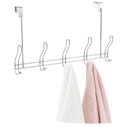 Over the Door 10 Hook Rack Chrome