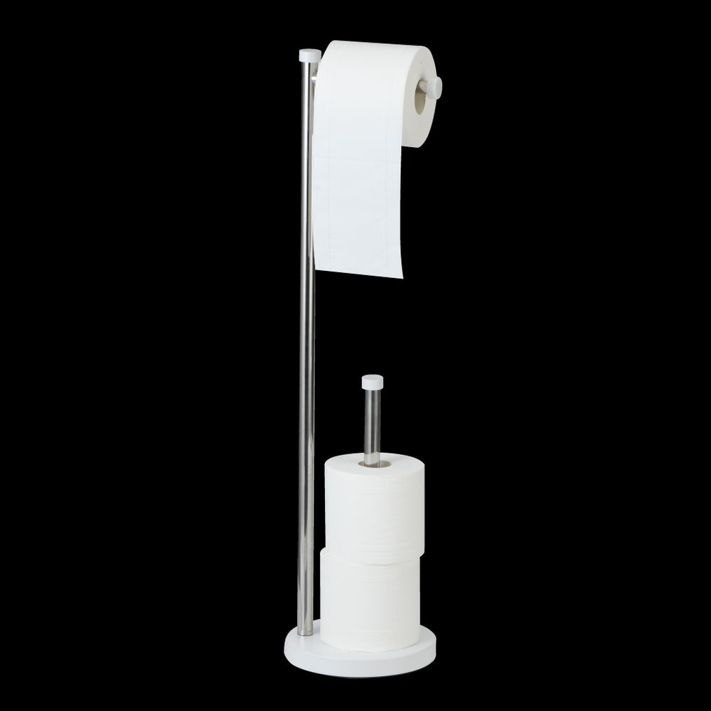 Toilet Paper Holder Chrome and White