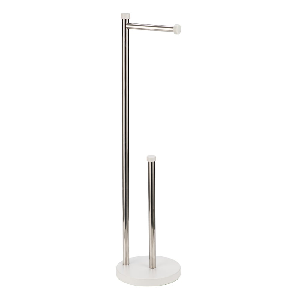 Toilet Paper Holder Chrome and White