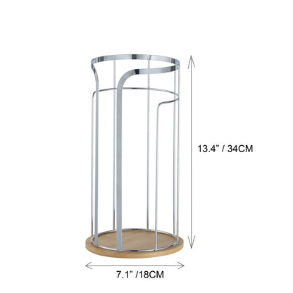 Toilet Paper Holder Chrome with Bamboo