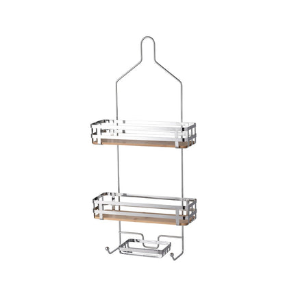Shower Caddy Bamboo Base Chrome