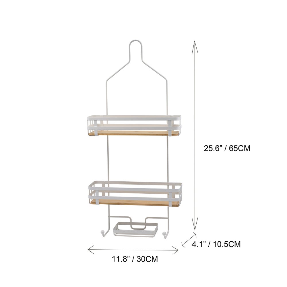 Shower Caddy Bamboo Bs Mt Wht