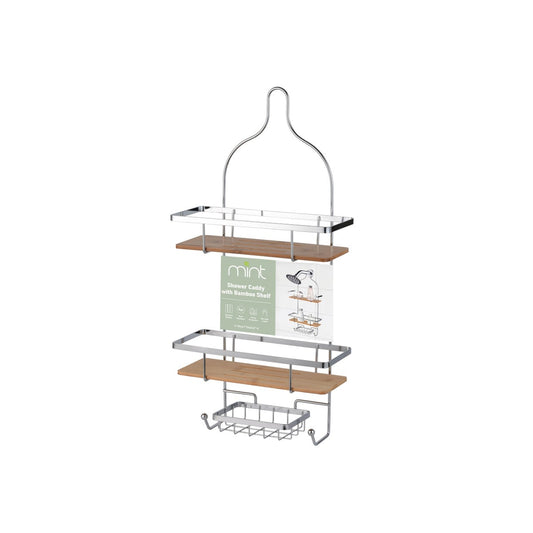 Shower Caddy Bamboo Base Chrm