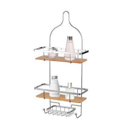 Shower Caddy Bamboo Base Chrm