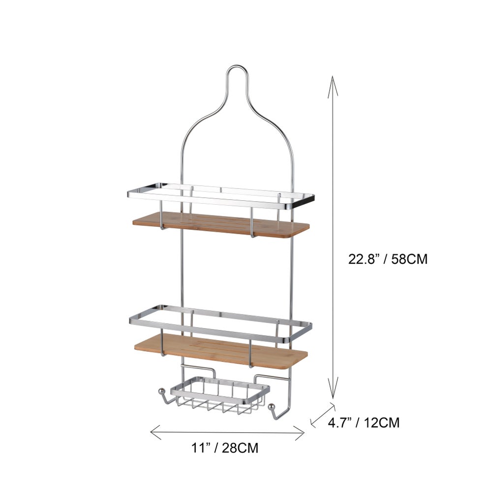 Shower Caddy Bamboo Base Chrm