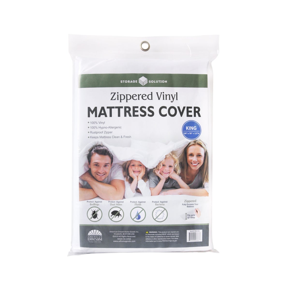 Mattress Cover Zippered Vinyl King
